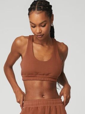 NWT ALO Yoga Scoop Neck Sweatshirt Bra XS in Rust